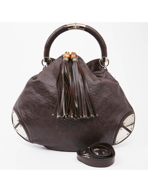 Sac GUCCI Indy cuir monogram marron