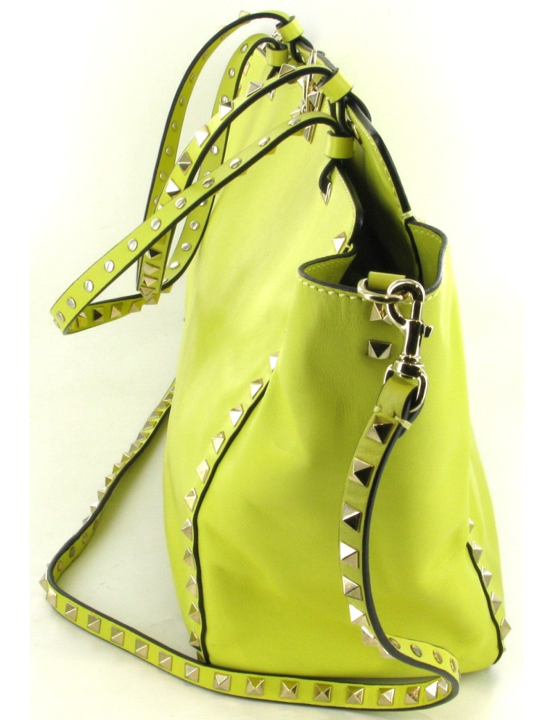 Sac VALENTINO cuir nappa Rockstud vert