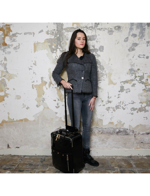 Valise YSL cuir verni noir