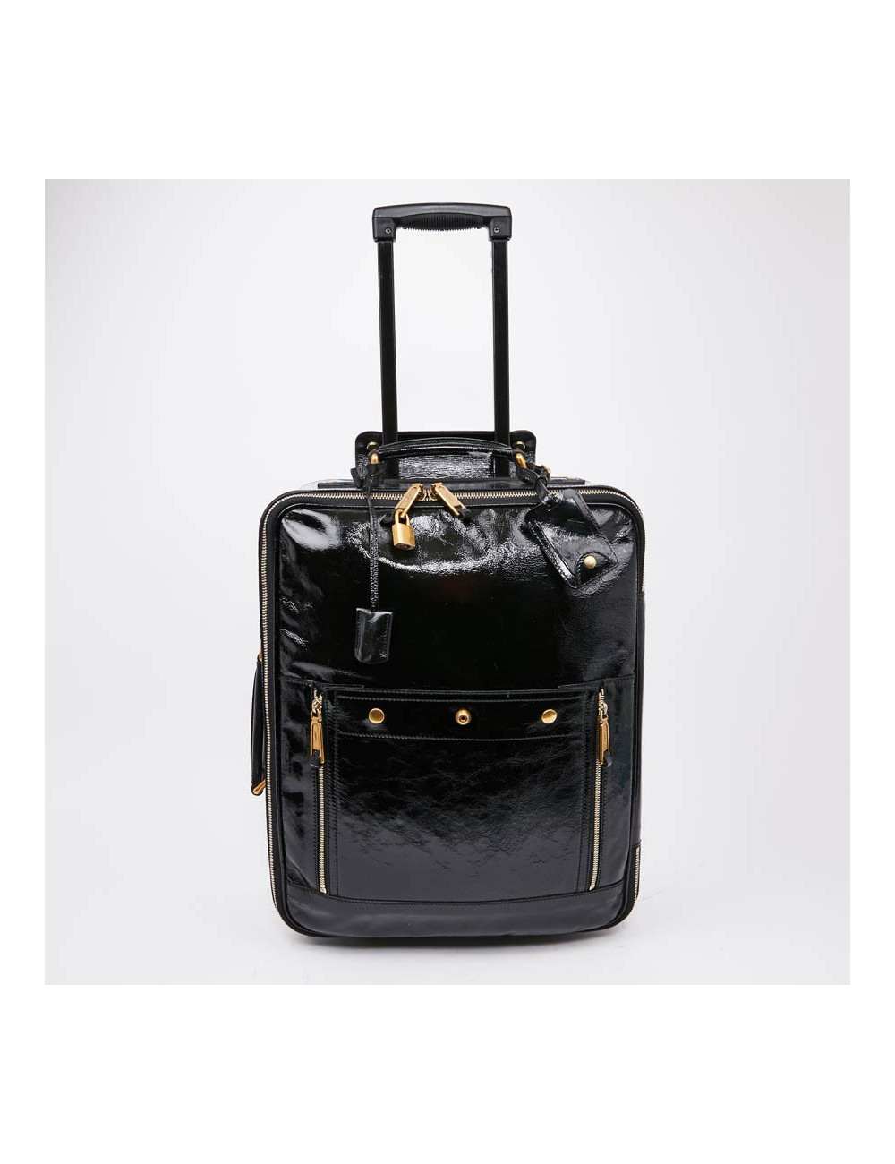 Valise YSL cuir verni noir