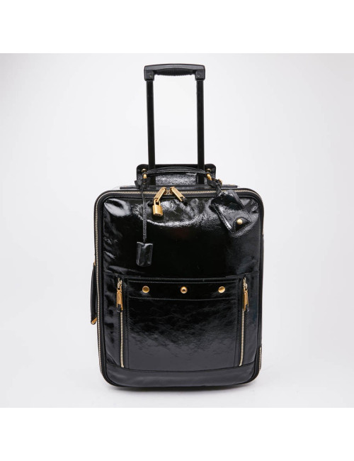 Valise YSL cuir verni noir