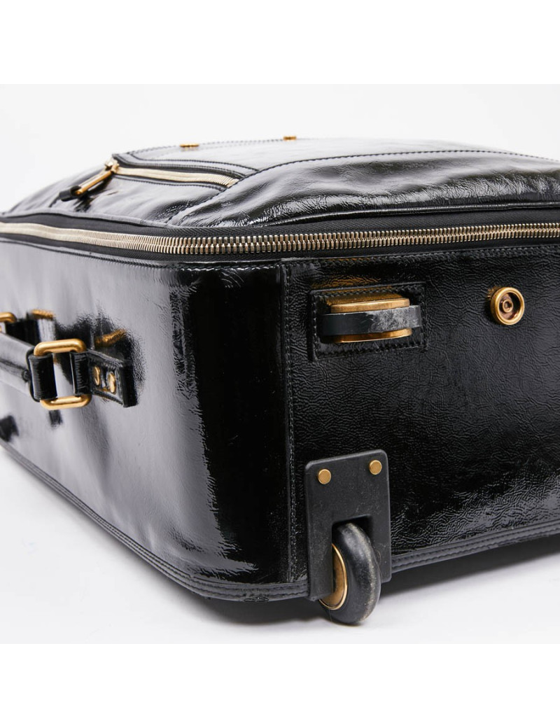 Valise YSL cuir verni noir
