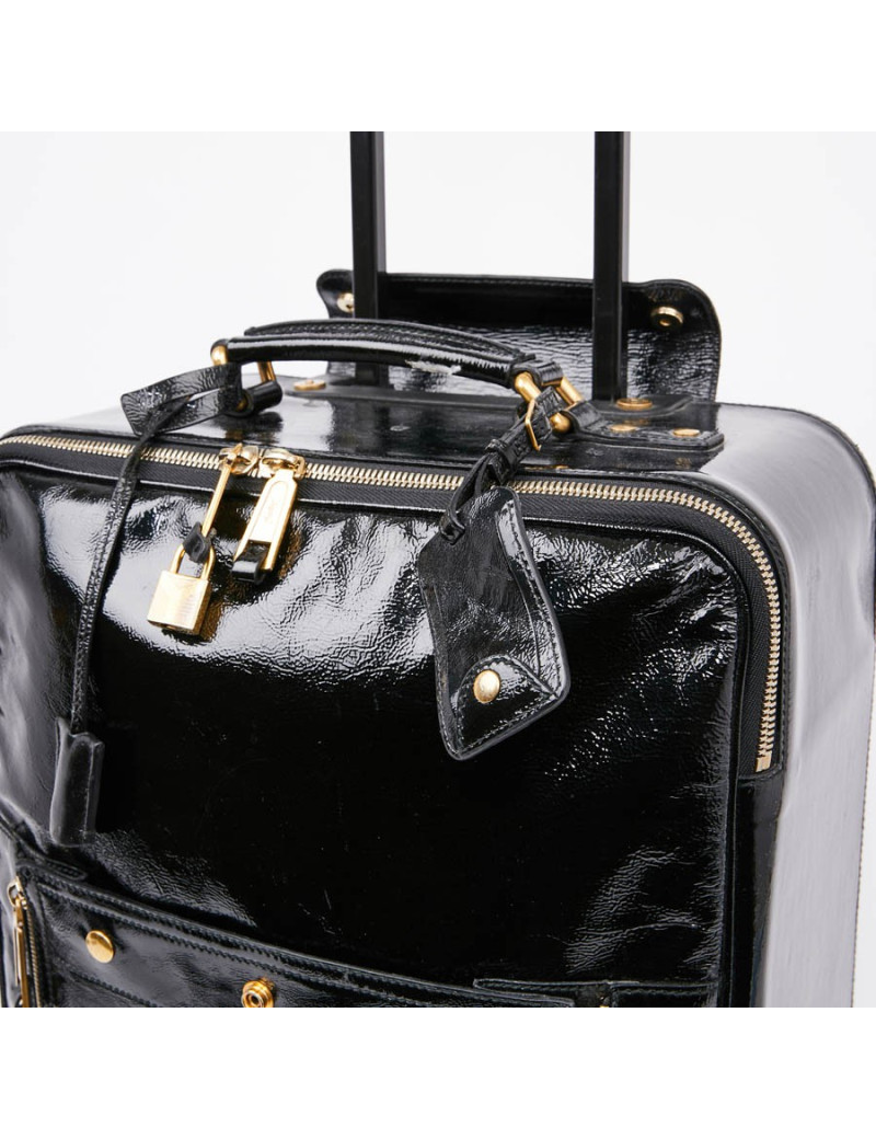 Valise YSL cuir verni noir