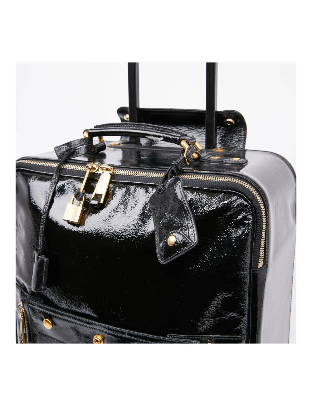 Valise YSL cuir verni noir