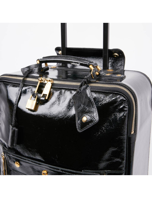 Valise YSL cuir verni noir