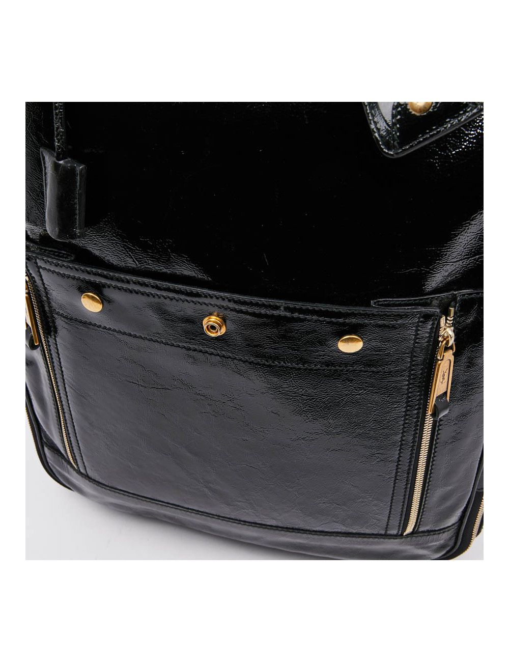 Valise YSL cuir verni noir