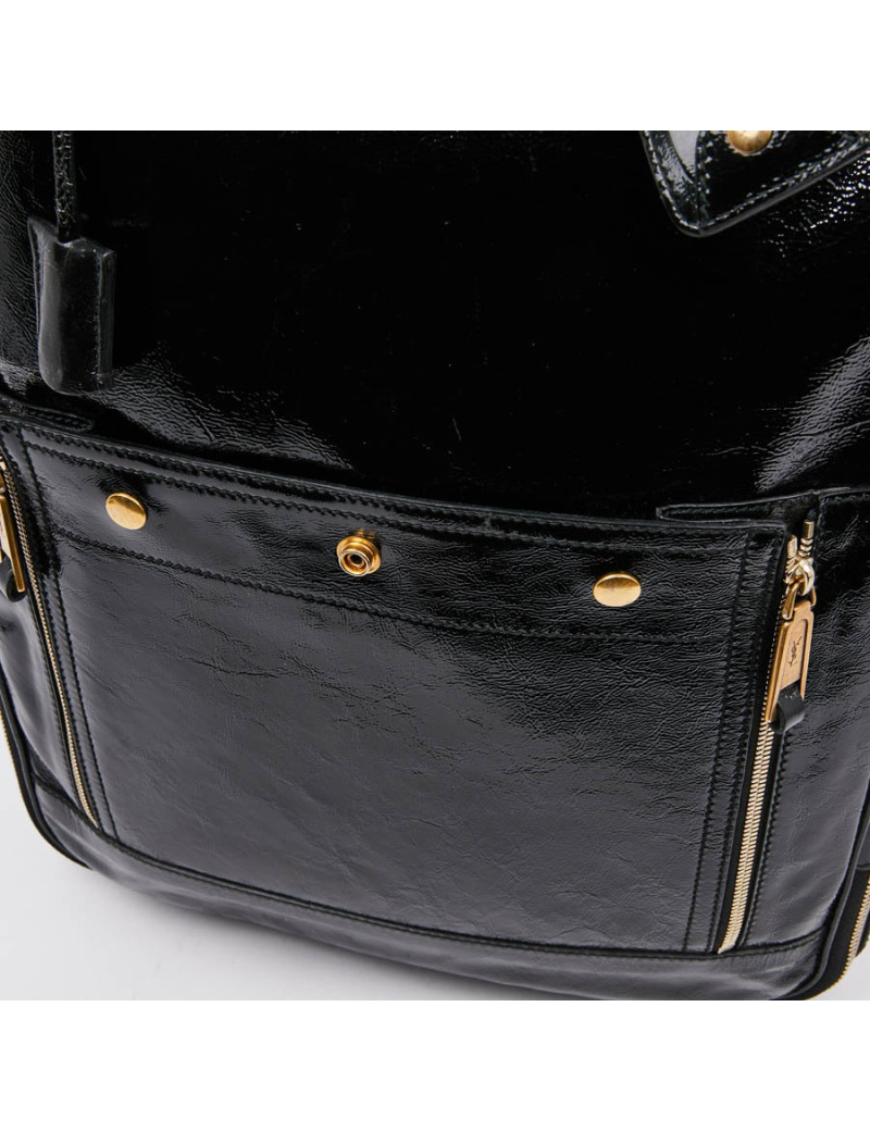 Valise YSL cuir verni noir