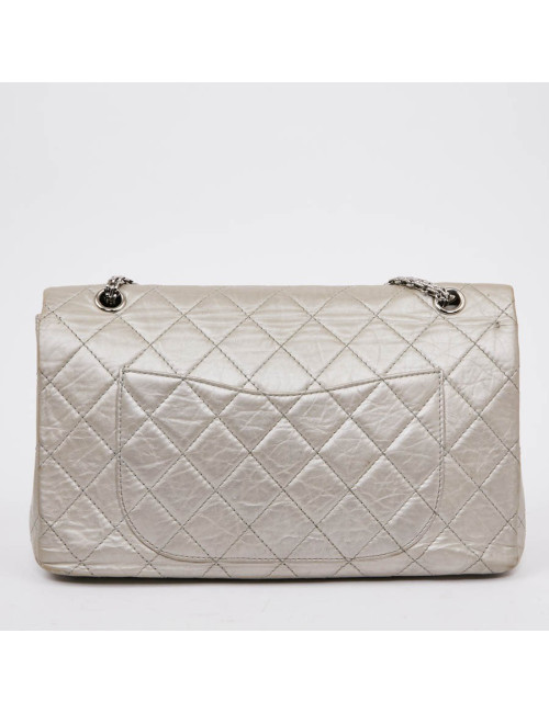 Jumbo CHANEL cuir vieilli argent