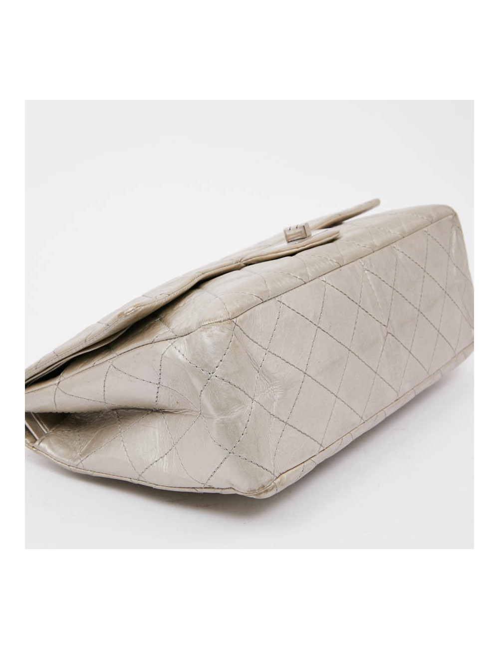 Jumbo CHANEL cuir vieilli argent