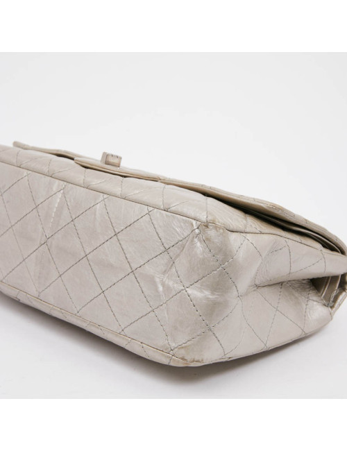 Jumbo CHANEL cuir vieilli argent