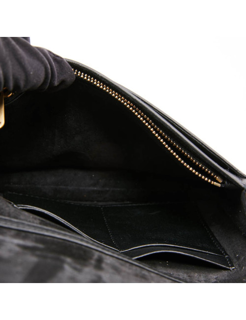 Wallet on chain DIOR noir clouté doré