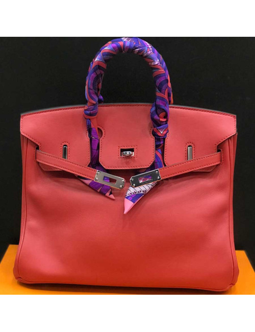 bIRKIN 25 HERMES cir swift rouge tomate