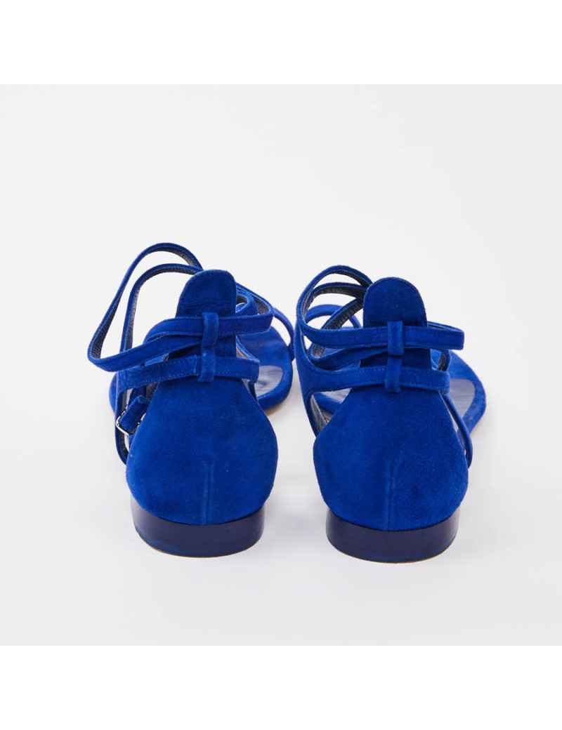 Sandales HERMES T37,5 bleu éléctrique
