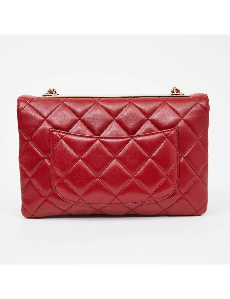 Sac CHANEL cuir rouge lisse