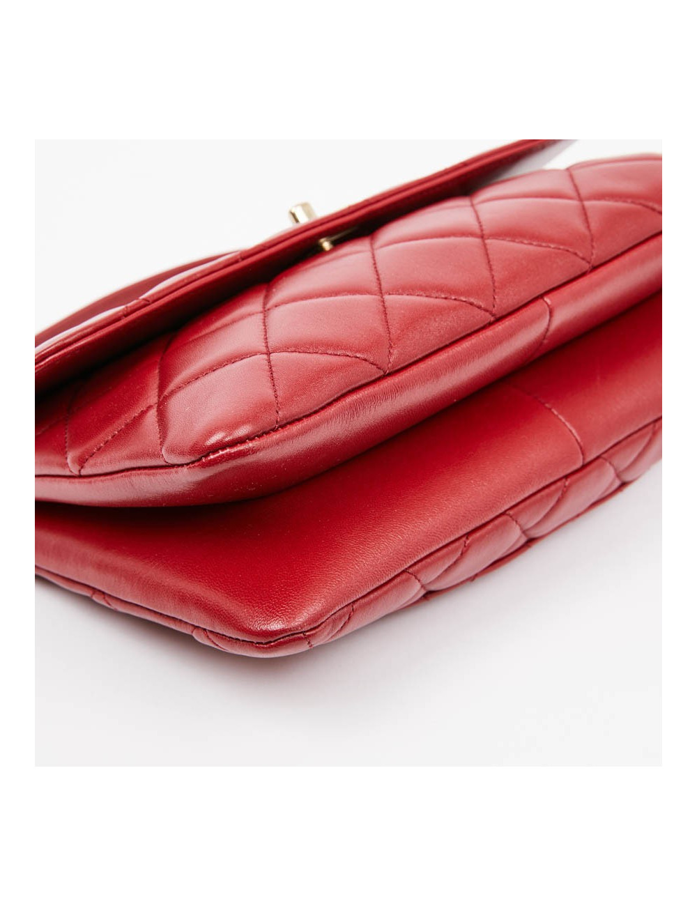 Sac CHANEL cuir rouge lisse