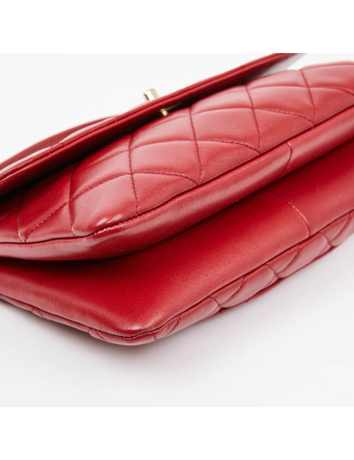 Sac CHANEL cuir rouge lisse