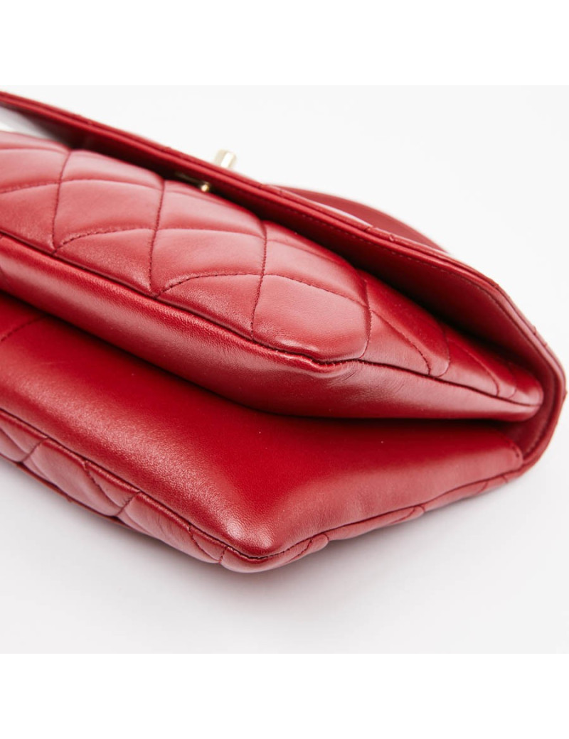 Sac CHANEL cuir rouge lisse