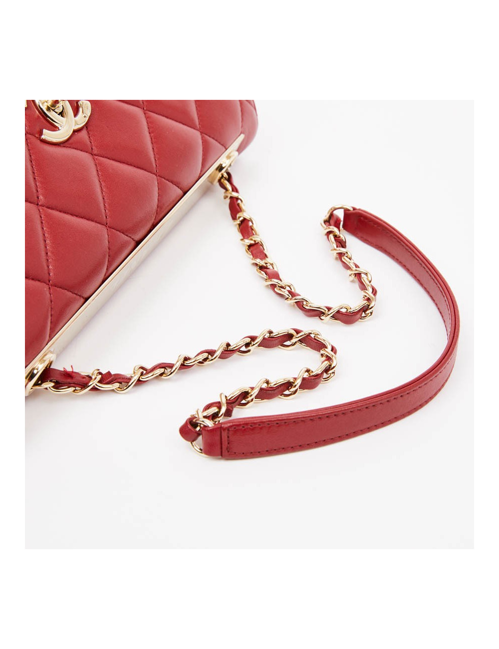 Sac CHANEL cuir rouge lisse