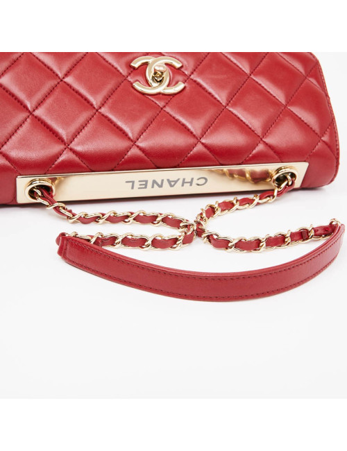 Sac CHANEL cuir rouge lisse