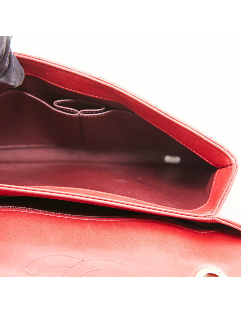 Sac CHANEL cuir rouge lisse