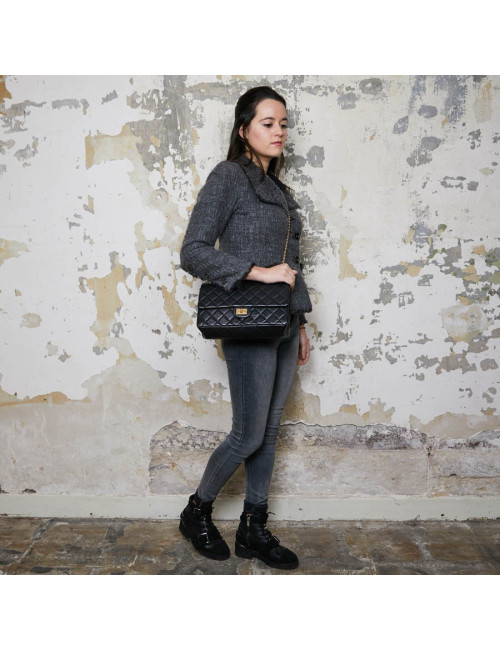 Sac CHANEL 2.55 cuir noir