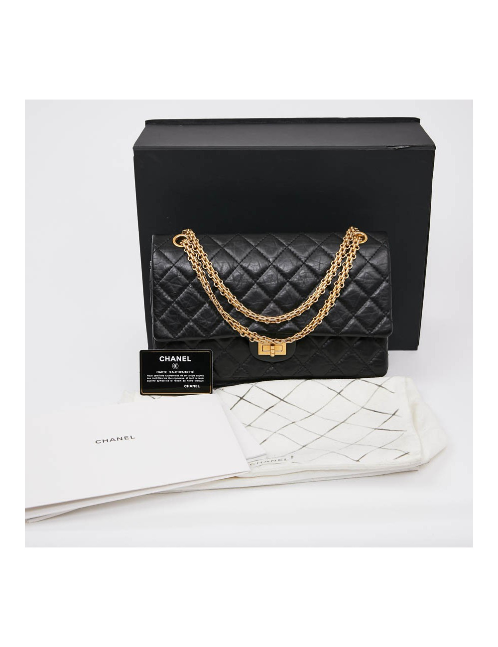 Sac CHANEL 2.55 cuir noir