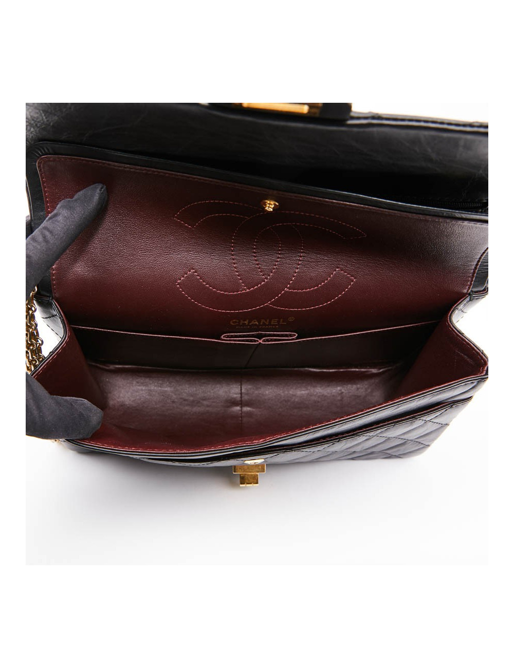 Sac CHANEL 2.55 cuir noir