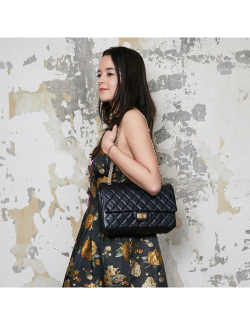 Sac CHANEL 2.55 cuir noir