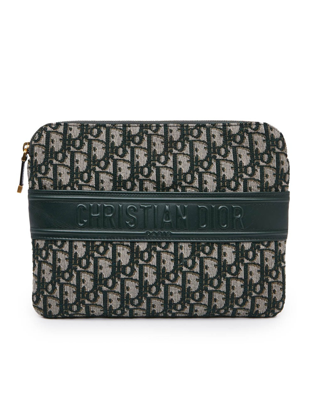 Grande Pochette DIOR toile monogramme verte