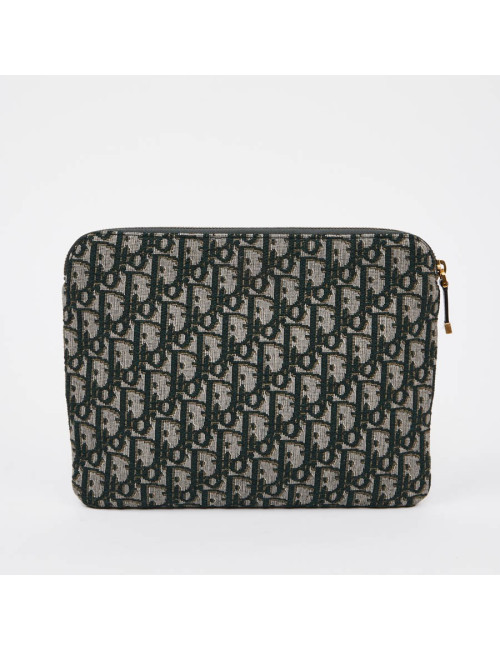 Grande Pochette DIOR toile monogramme verte