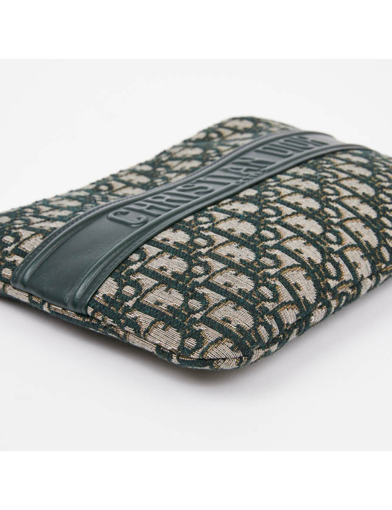 Grande Pochette DIOR toile monogramme verte