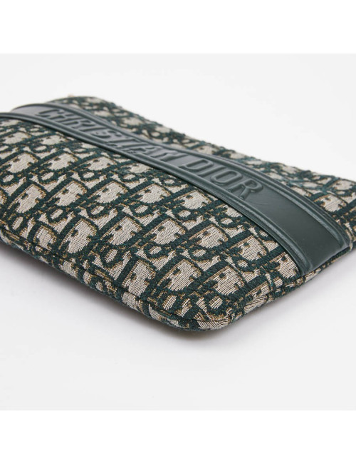 Grande Pochette DIOR toile monogramme verte