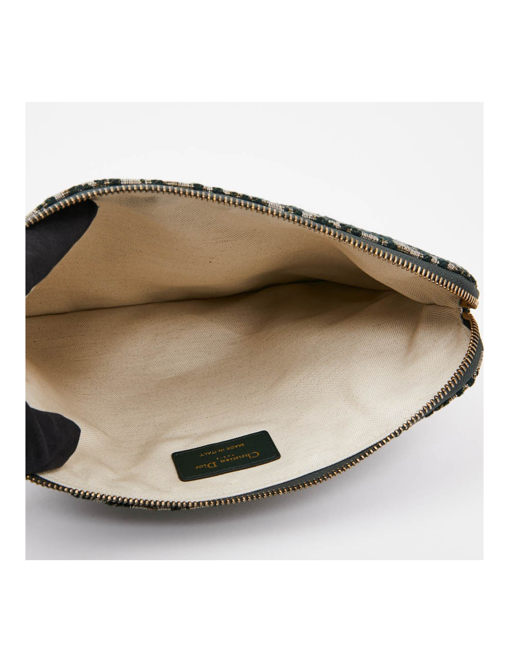 Grande Pochette DIOR toile monogramme verte
