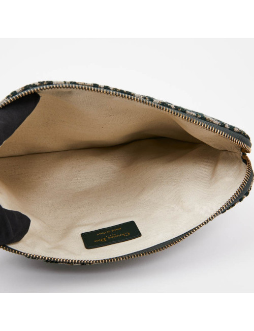Grande Pochette DIOR toile monogramme verte