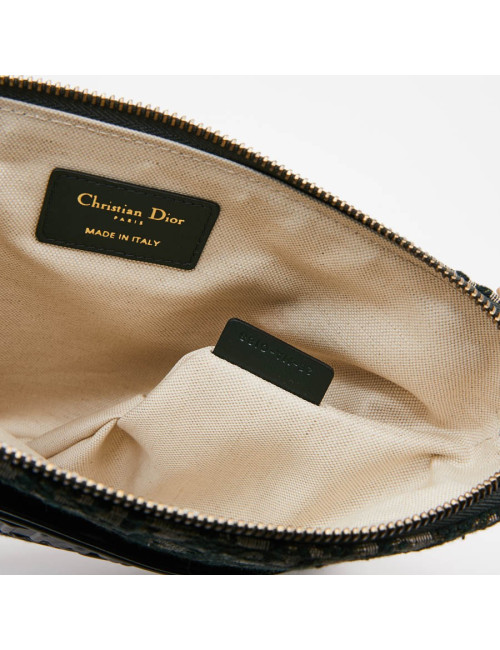 Grande Pochette DIOR toile monogramme verte
