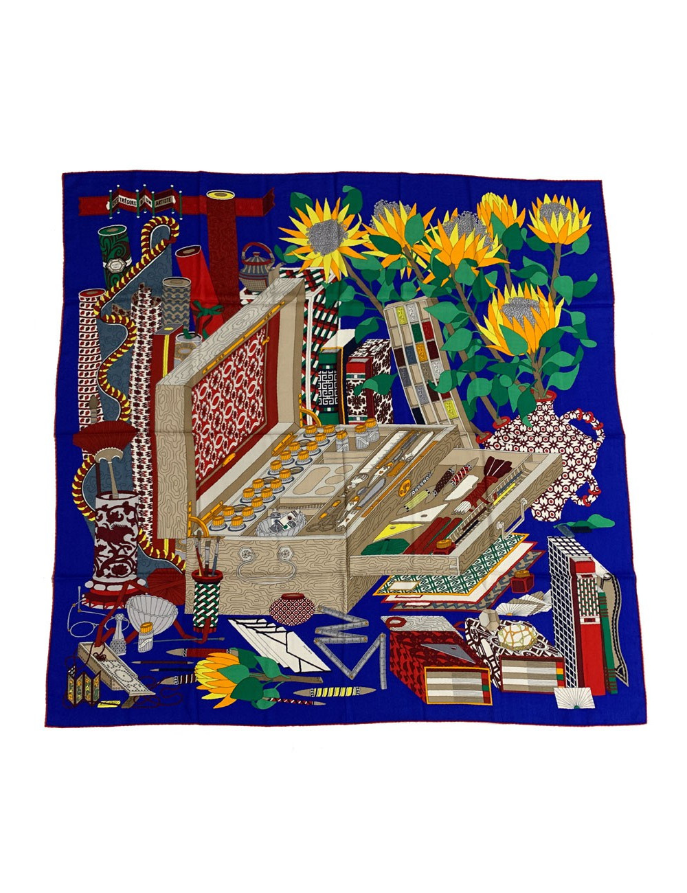 Châle HERMES "Les trésors d'un artis"