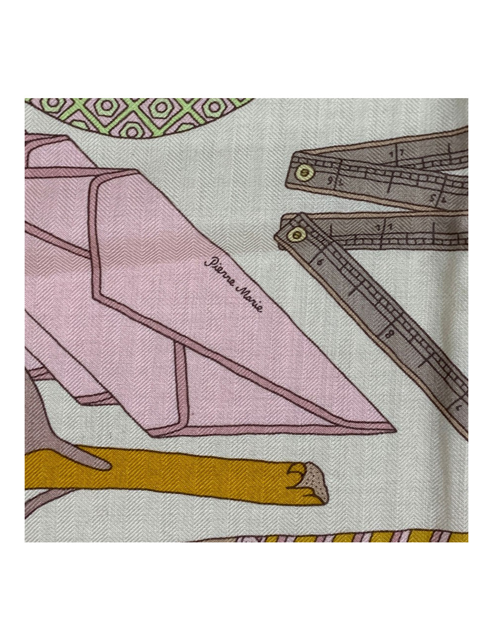 Châle HERMES Les trésors d'un artiste beige en cachemire et soie