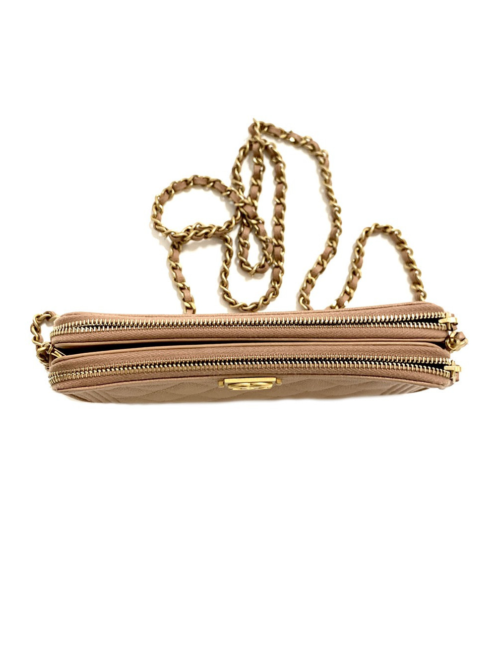 Mini Boy CHANEL bandoulière en cuir grainé rose