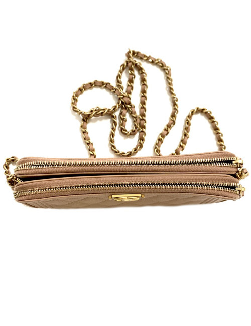 Mini Boy CHANEL bandoulière en cuir grainé rose