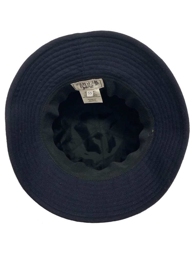 HERMES navy blue cashmere hat