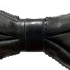 Barette CHANEL noeud cuir noir