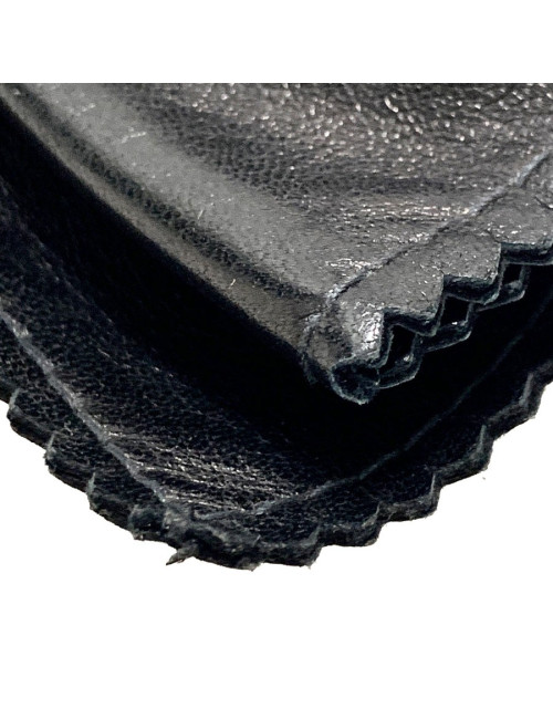 Barette CHANEL noeud cuir noir