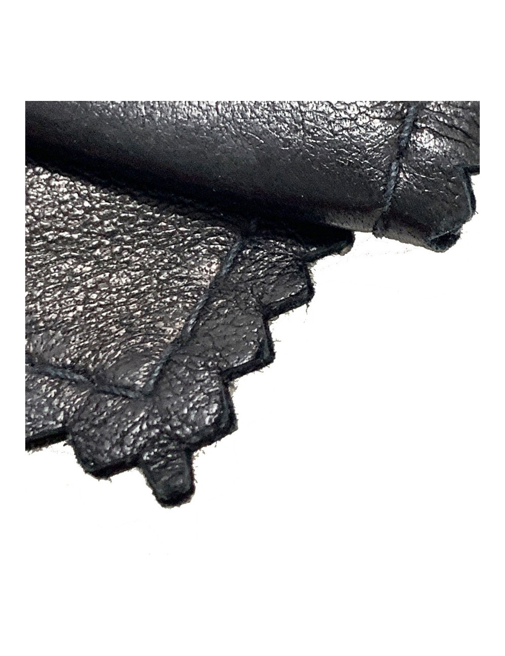 Barette CHANEL noeud cuir noir