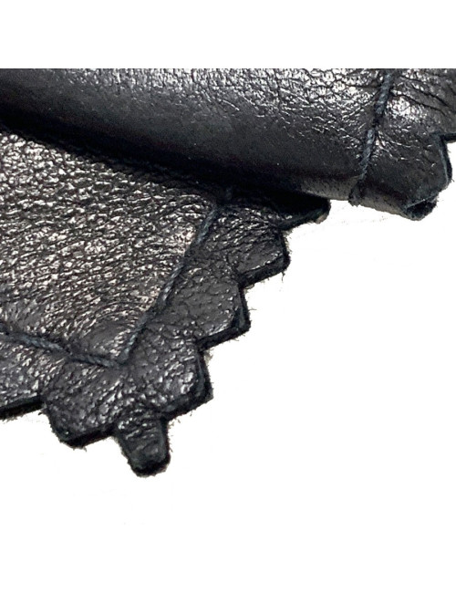 Barette CHANEL noeud cuir noir