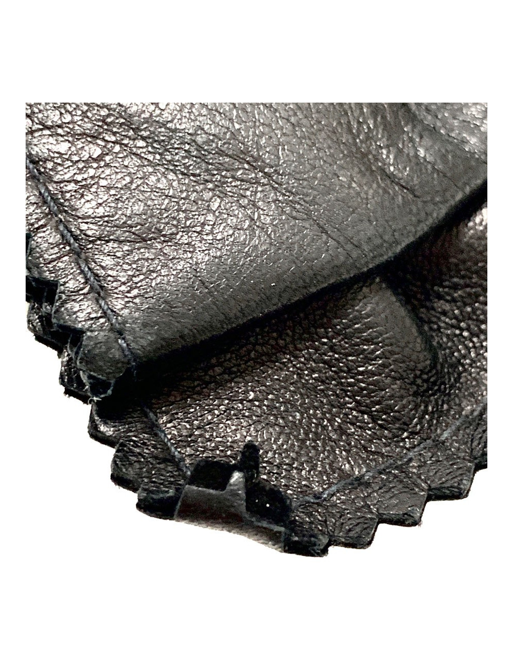 Barette CHANEL noeud cuir noir