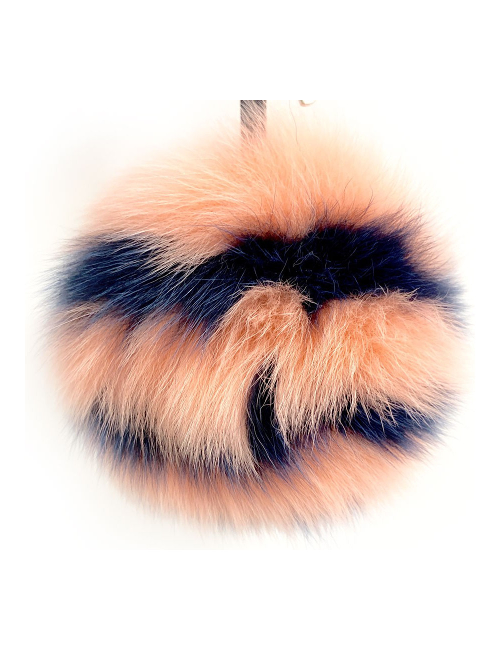 FENDI pompon charm blue and pink fur