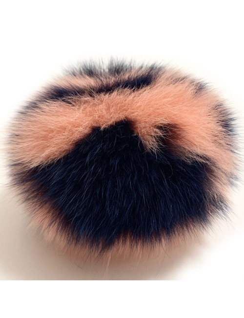 FENDI pompon charm blue and pink fur