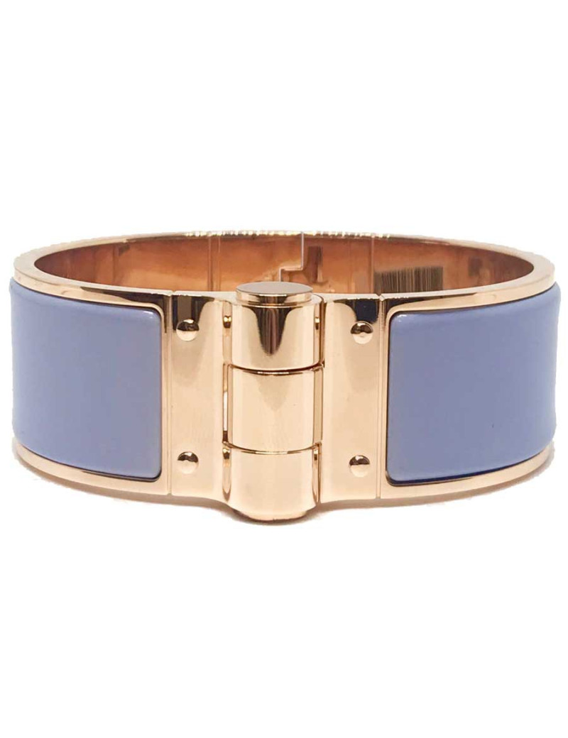 Bracelet Charnière HERMES bleu lupin
