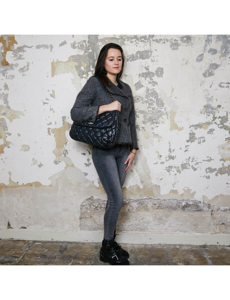 Sac CHANEL cuir bleu nuit