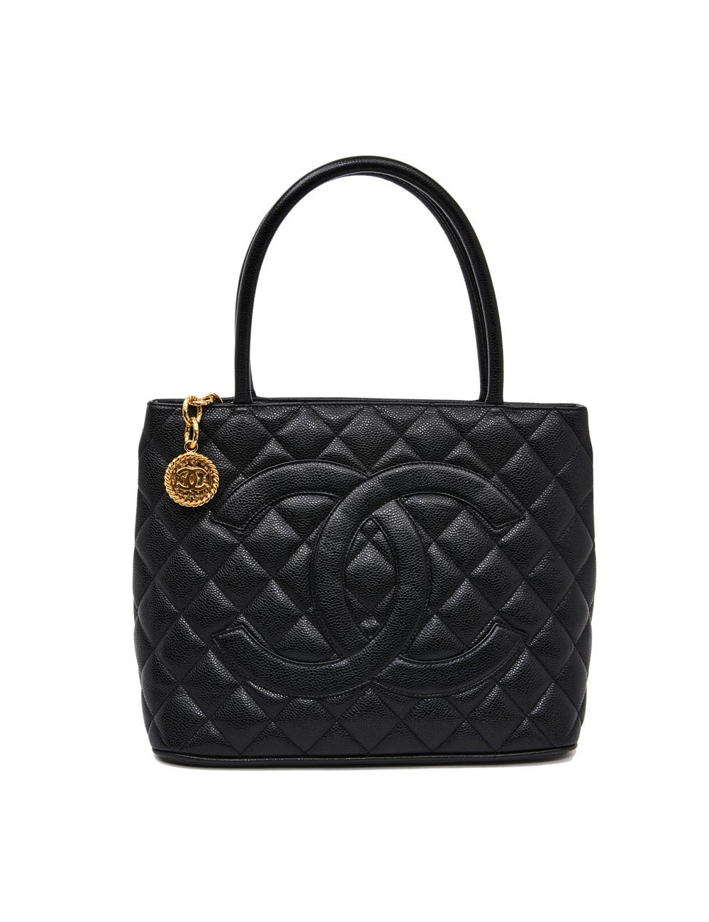 Sac cabas CHANEL cuir caviar noir